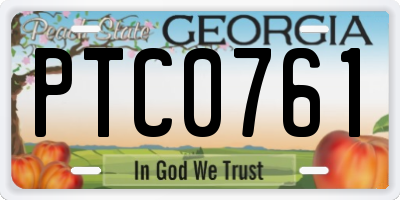 GA license plate PTC0761