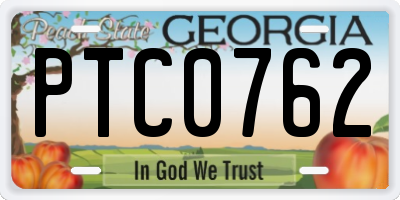 GA license plate PTC0762