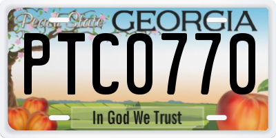 GA license plate PTC0770