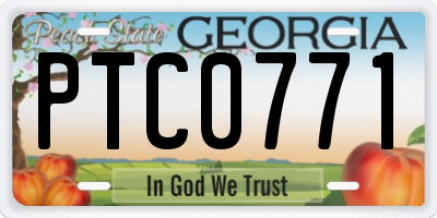 GA license plate PTC0771