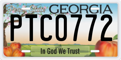GA license plate PTC0772
