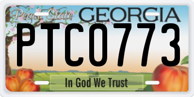 GA license plate PTC0773
