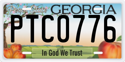 GA license plate PTC0776