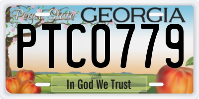 GA license plate PTC0779