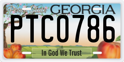 GA license plate PTC0786