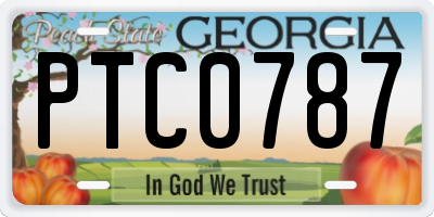 GA license plate PTC0787