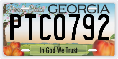 GA license plate PTC0792