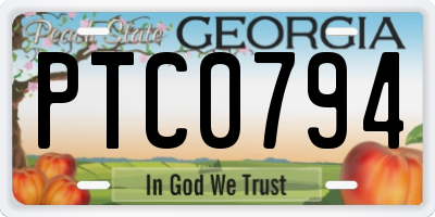 GA license plate PTC0794