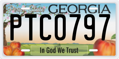 GA license plate PTC0797