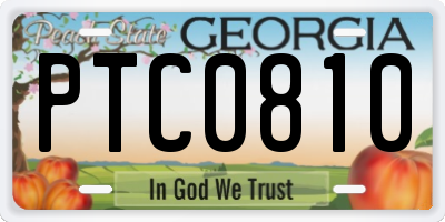 GA license plate PTC0810