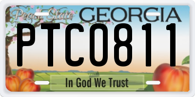 GA license plate PTC0811