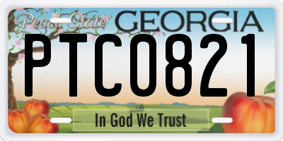GA license plate PTC0821