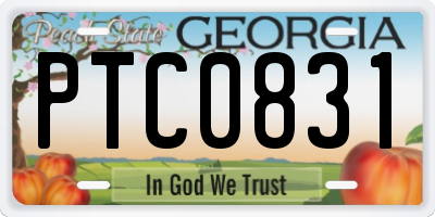 GA license plate PTC0831