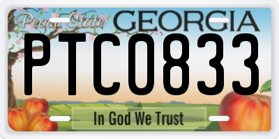 GA license plate PTC0833
