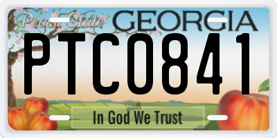 GA license plate PTC0841