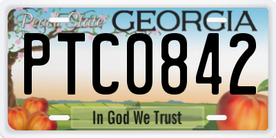GA license plate PTC0842