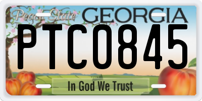 GA license plate PTC0845