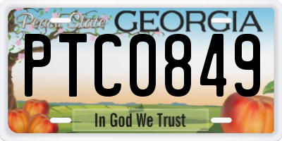 GA license plate PTC0849