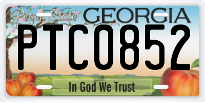 GA license plate PTC0852