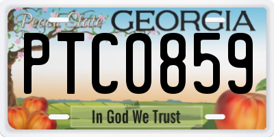 GA license plate PTC0859