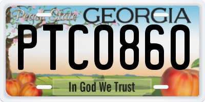 GA license plate PTC0860