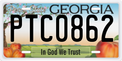 GA license plate PTC0862