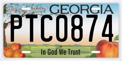 GA license plate PTC0874