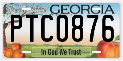 GA license plate PTC0876