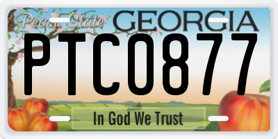 GA license plate PTC0877