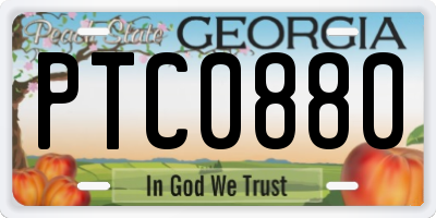 GA license plate PTC0880
