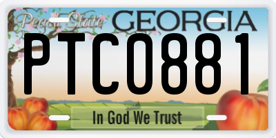 GA license plate PTC0881