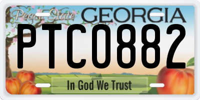 GA license plate PTC0882