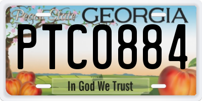 GA license plate PTC0884