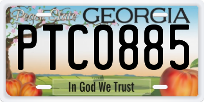 GA license plate PTC0885