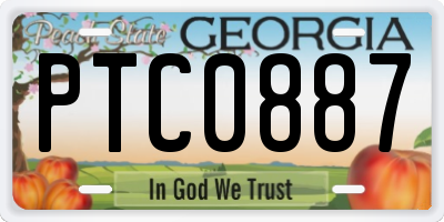 GA license plate PTC0887