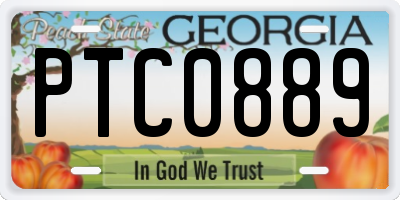 GA license plate PTC0889