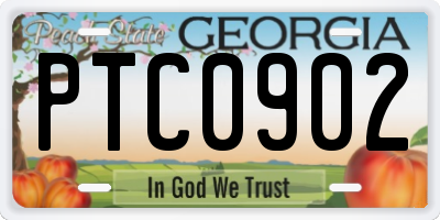 GA license plate PTC0902