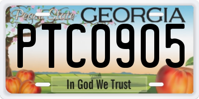 GA license plate PTC0905