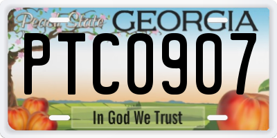 GA license plate PTC0907