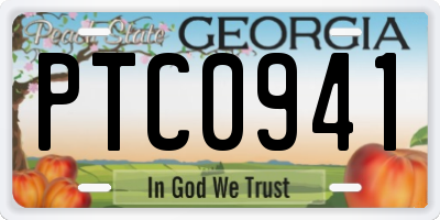GA license plate PTC0941