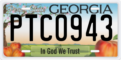 GA license plate PTC0943