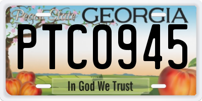GA license plate PTC0945