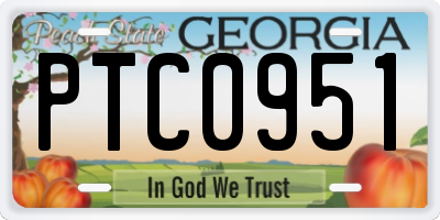 GA license plate PTC0951