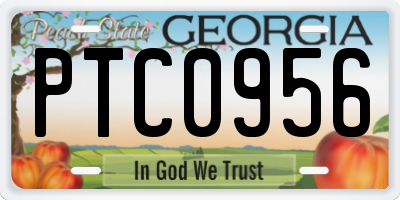 GA license plate PTC0956