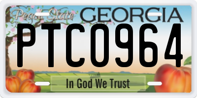 GA license plate PTC0964