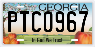 GA license plate PTC0967