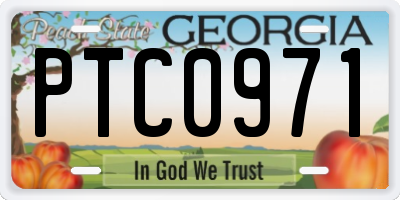 GA license plate PTC0971