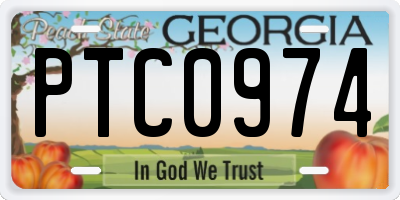GA license plate PTC0974