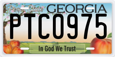 GA license plate PTC0975