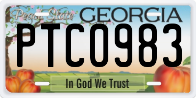 GA license plate PTC0983